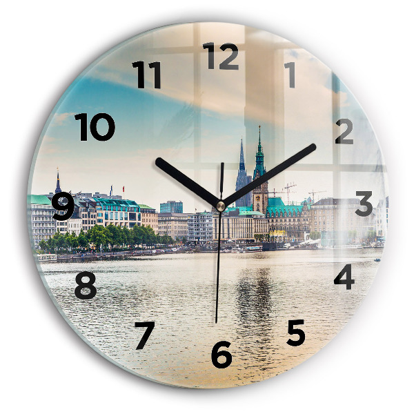 Horloge ronde Binnenalster à Hambourg