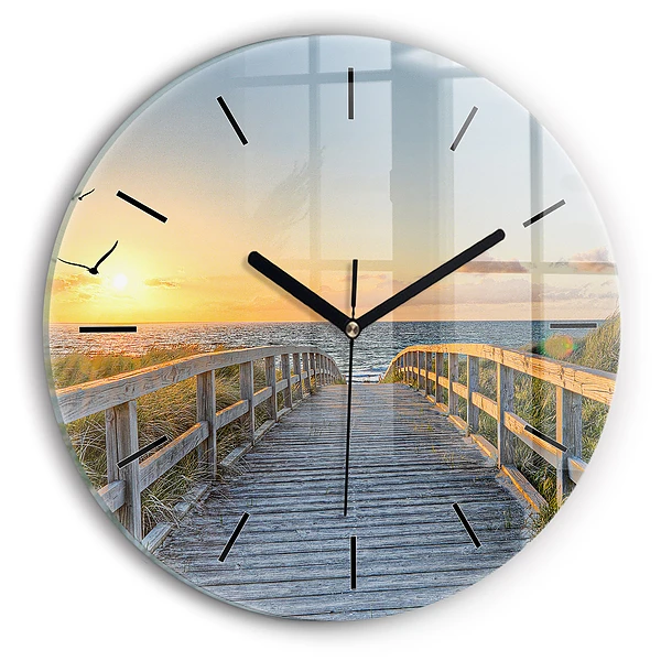 Horloge ronde Vacances à la plage