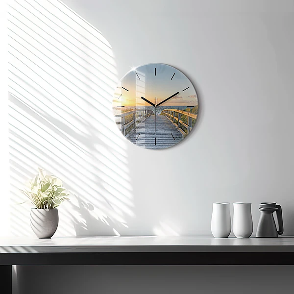 Horloge ronde Vacances à la plage