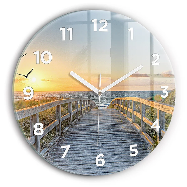 Horloge ronde Vacances à la plage