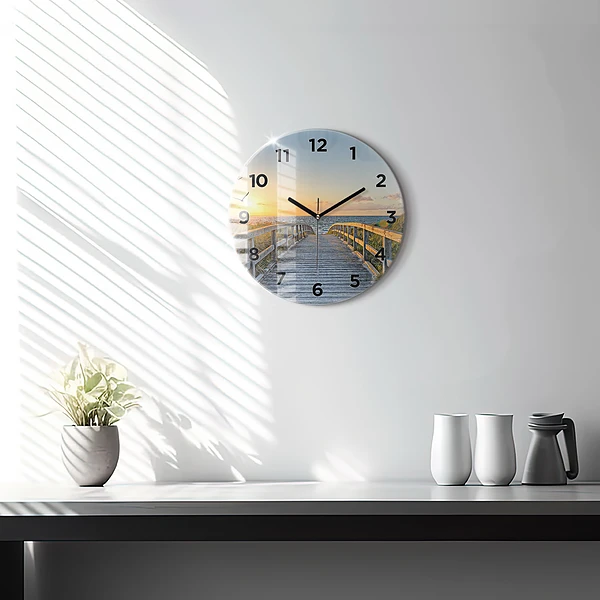 Horloge ronde Vacances à la plage