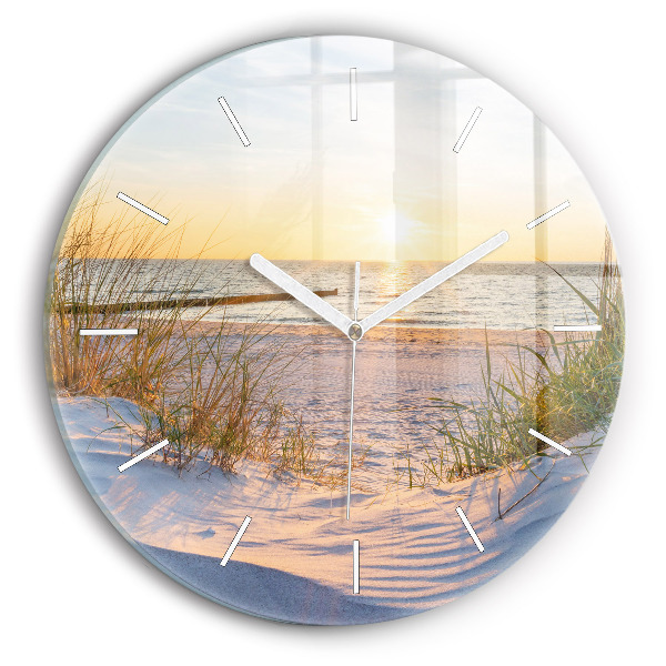 Pendule murale ronde Coucher de soleil sur la mer