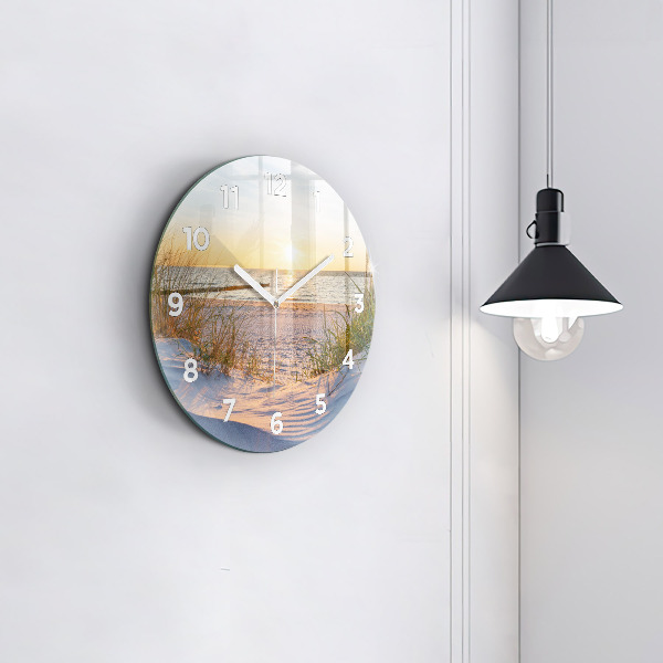 Pendule murale ronde Coucher de soleil sur la mer