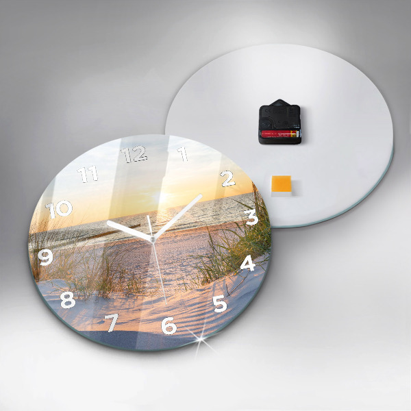 Pendule murale ronde Coucher de soleil sur la mer