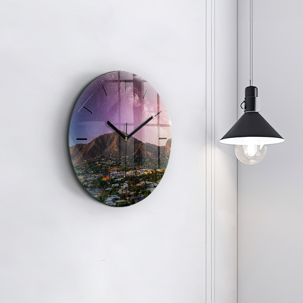 Horloge ronde Paysage de montagne