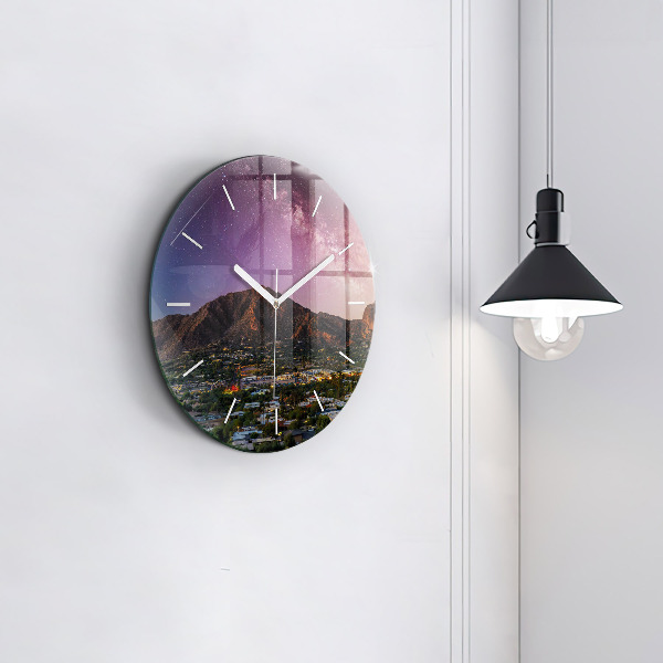 Horloge ronde Paysage de montagne