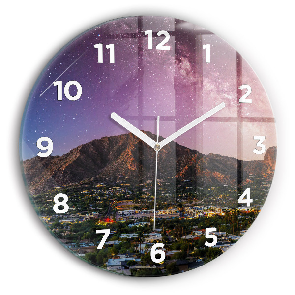 Horloge ronde Paysage de montagne