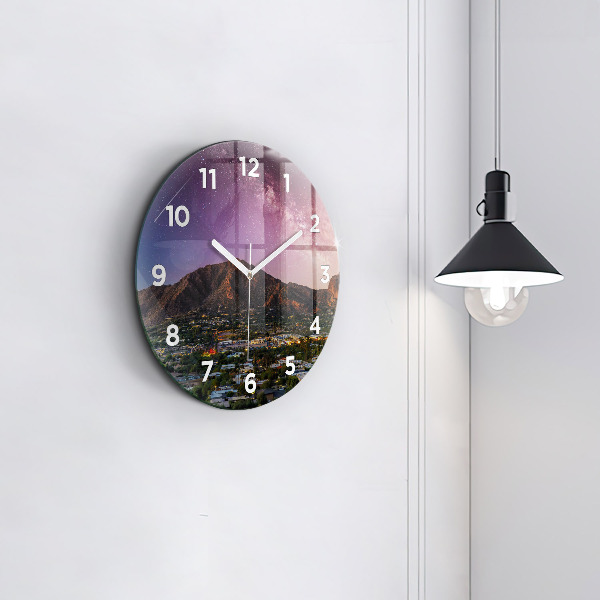 Horloge ronde Paysage de montagne