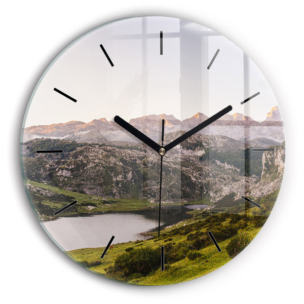 Horloge ronde Lac et montagnes des Pyrénées