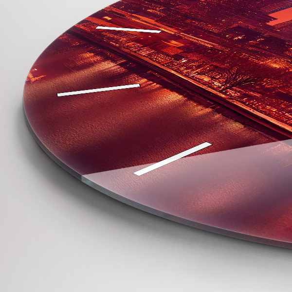 Horloge ronde La ville de Philadelphie la nuit