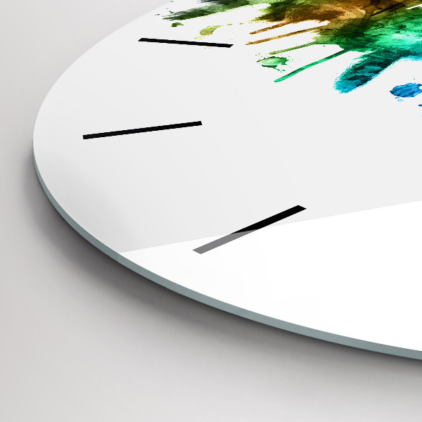 Horloge ronde Philadelphie colorée