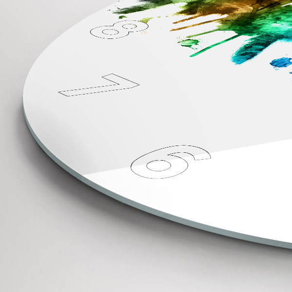 Horloge ronde Philadelphie colorée