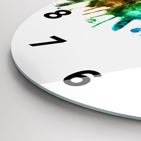 Horloge ronde Philadelphie colorée