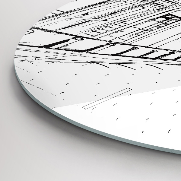 Horloge ronde Dessin de la ville de Provence