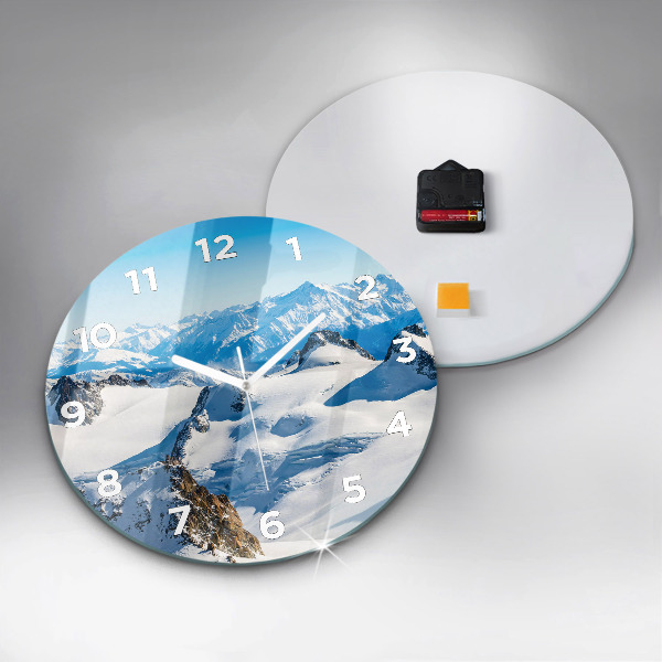 Horloge ronde Skieur dans les Alpes