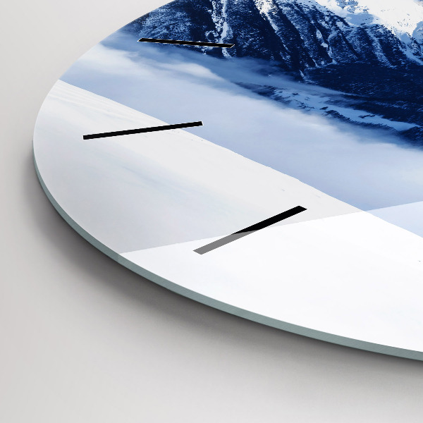 Horloge ronde panorama de montagne