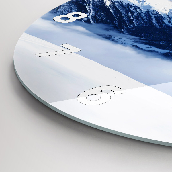 Horloge ronde panorama de montagne