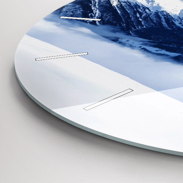 Horloge ronde panorama de montagne