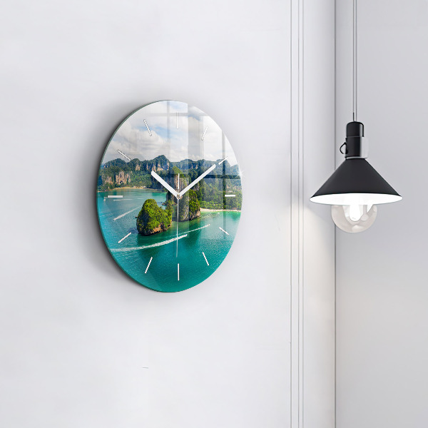 Pendule murale ronde Île en Thaïlande
