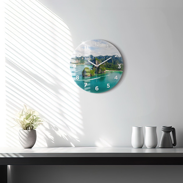 Pendule murale ronde Île en Thaïlande