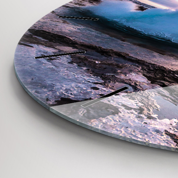 Horloge ronde 'Geyser sur l''île d''Islande'