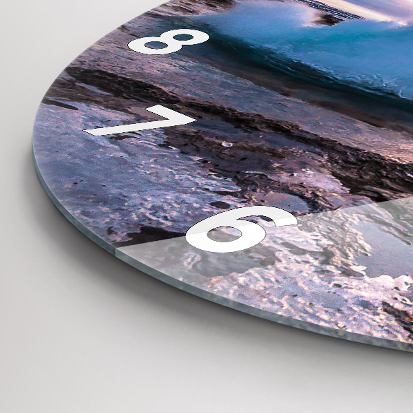 Horloge ronde 'Geyser sur l''île d''Islande'