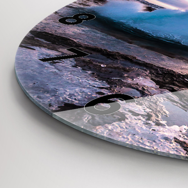 Horloge ronde 'Geyser sur l''île d''Islande'