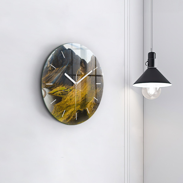 Pendule murale ronde Route en Islande