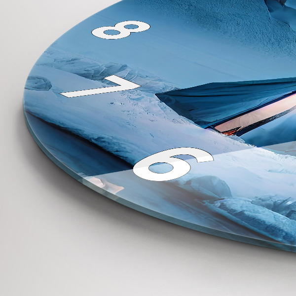 Horloge ronde 'Tente dans les montagnes d''Islande'