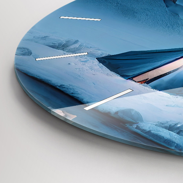 Horloge ronde 'Tente dans les montagnes d''Islande'