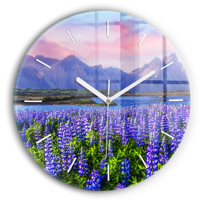 Horloge ronde Vue sur la montagne Islande