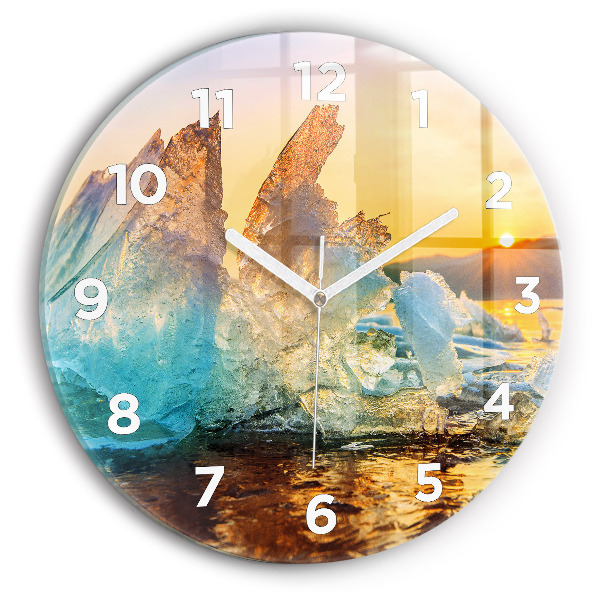 Horloge ronde Iceberg et lever de soleil