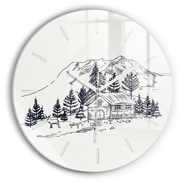 Horloge ronde Ville de dessin animé