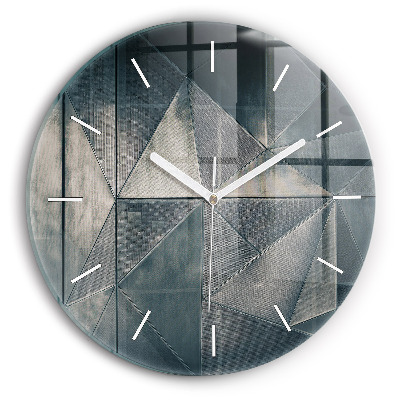 Horloge ronde Triangles abstraits en métal