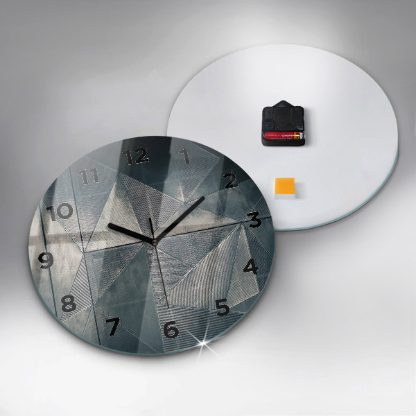 Horloge ronde Triangles abstraits en métal