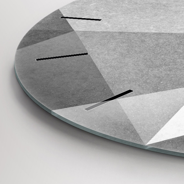 Pendule murale ronde Abstraction géométrique grise