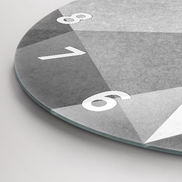 Pendule murale ronde Abstraction géométrique grise