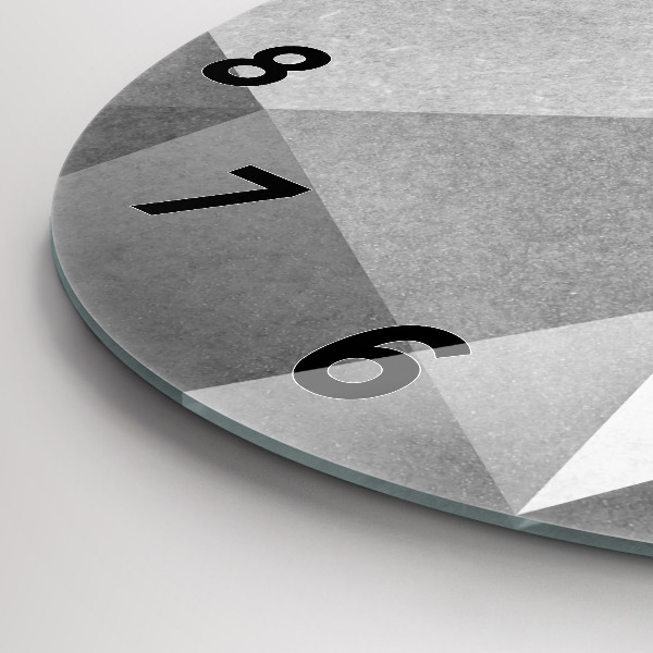 Pendule murale ronde Abstraction géométrique grise