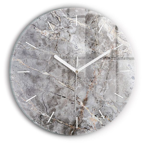 Pendule murale ronde Marbre granit gris
