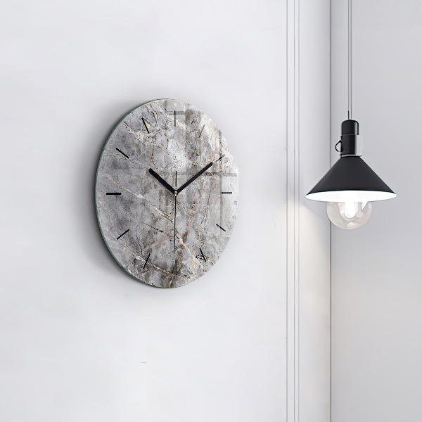 Pendule murale ronde Marbre granit gris