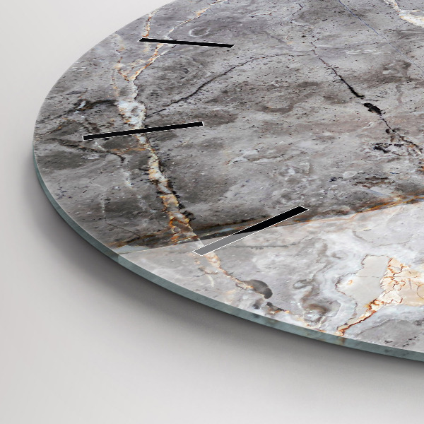 Pendule murale ronde Marbre granit gris