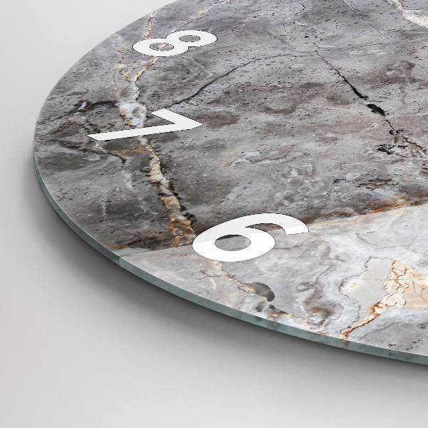 Pendule murale ronde Marbre granit gris