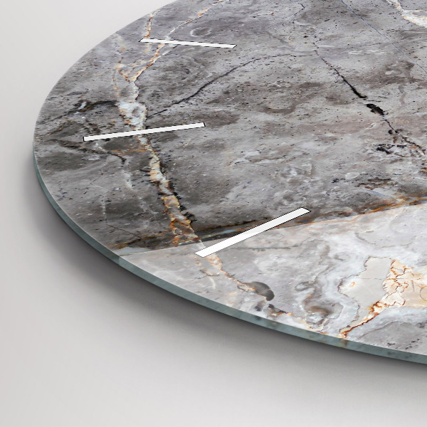 Pendule murale ronde Marbre granit gris