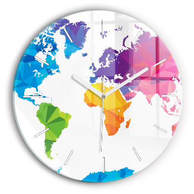 Horloge ronde Carte du monde abstraite