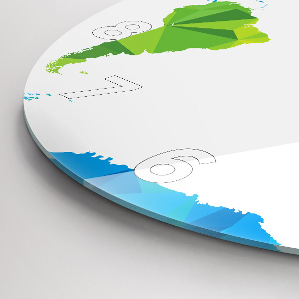 Horloge ronde Carte du monde abstraite