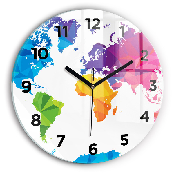 Horloge ronde Carte du monde abstraite