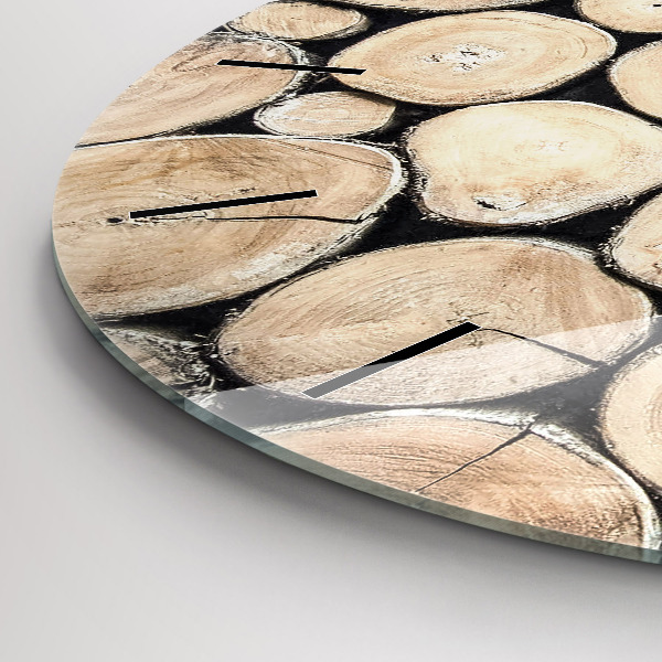 Horloge ronde 'Couper les souches d''arbres'