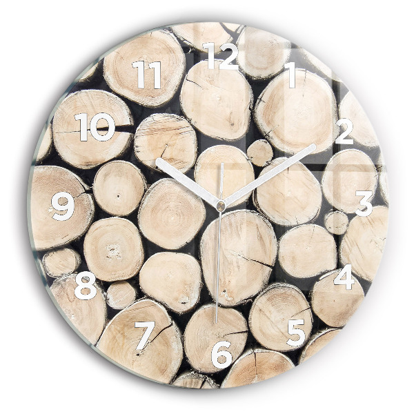 Horloge ronde 'Couper les souches d''arbres'