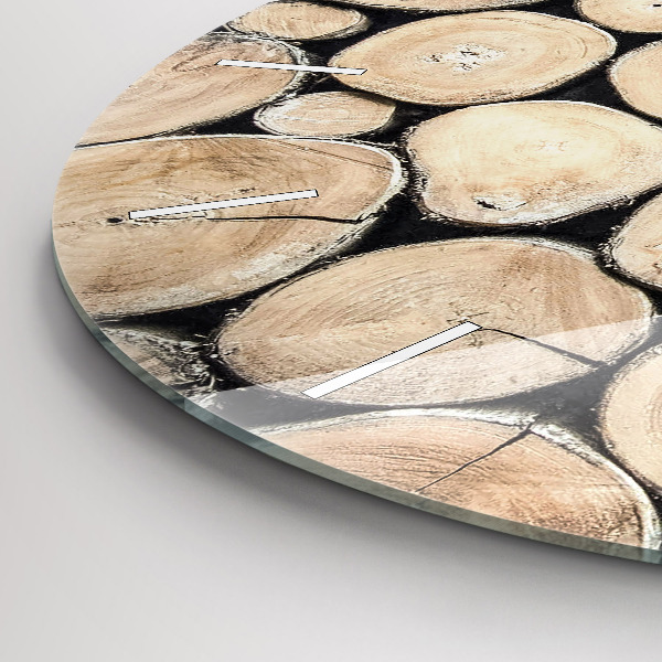 Horloge ronde 'Couper les souches d''arbres'