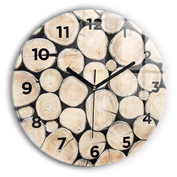 Horloge ronde 'Couper les souches d''arbres'